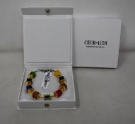 Two as new Coeur De Lion Geo Cube Multi-Coloured Bracelet 4747-1500 (RRP £85).