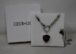 An as new Coeur De Lion Magic Crystal Amethyst Necklace 5054/10-0824 (RRP £129).