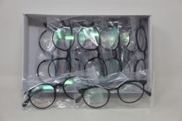 Twelve pairs of as new B Ultem H66005 glasses frames.