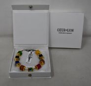 Two as new Coeur De Lion Geo Cube Multi-Coloured Bracelet 4747-1500 (RRP £85).