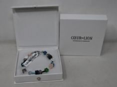 Two as new Coeur De Lion Blue Green Grey Mixed Geo Cube Bracelet 4905/30-0705 (RRP £95).