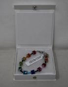 Three as new Coeur De Lion Geo Cube Multi-Coloured Crystal Bracelet 4409/30-1500 (RRP £65).