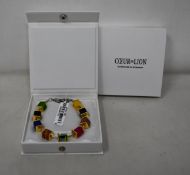 Two as new Coeur De Lion Geo Cube Multi-Coloured Bracelet 4747-1500 (RRP £85).