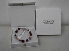 Two as new Coeur De Lion Red Purple Swarovski Crystal Bracelet 4905/30-0308 (RRP £95).