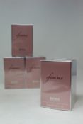 Four boxed as new Hugo Boss Femme eau de parfum (75ml).