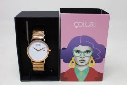 A women's as new Coluri Pankhurst watch in snow (RRP £139).