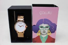 A women's as new Coluri Pankhurst watch in snow (RRP £139).