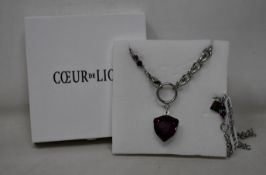 An as new Coeur De Lion Magic Crystal Amethyst Necklace 5054/10-0824 (RRP £129).