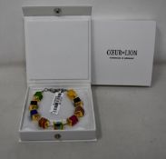 Two as new Coeur De Lion Geo Cube Multi-Coloured Bracelet 4747-1500 (RRP £85).