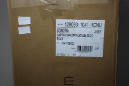 An as new Samsonite Sonora Laptop Backpack 55/20 with wheels in Black.