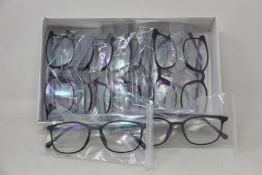 Twelve pairs of as new B Ultem H66032 glasses frames.