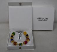 Two as new Coeur De Lion Geo Cube Multi-Coloured Bracelet 4747-1500 (RRP £85).