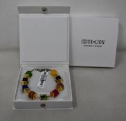 Two as new Coeur De Lion Geo Cube Multi-Coloured Bracelet 4747-1500 (RRP £85).