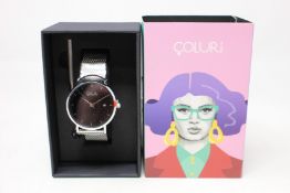 A women's as new Coluri Kahlo watch in black (RRP £139).
