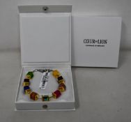 Two as new Coeur De Lion Geo Cube Multi-Coloured Bracelet 4747-1500 (RRP £85).