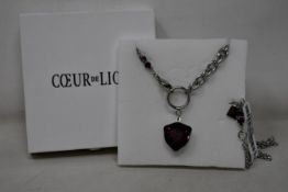 An as new Coeur De Lion Magic Crystal Amethyst Necklace 5054/10-0824 (RRP £129).