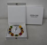 Two as new Coeur De Lion Geo Cube Multi-Coloured Bracelet 4747-1500 (RRP £85).