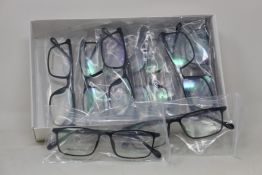 Twelve pairs of as new B Ultem H66038 glasses frames.