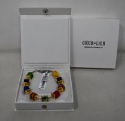 Two as new Coeur De Lion Geo Cube Multi-Coloured Bracelet 4747-1500 (RRP £85).