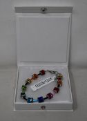 Three as new Coeur De Lion Geo Cube Multi-Coloured Crystal Bracelet 4409/30-1500 (RRP £65).