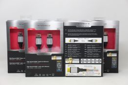 Five boxed as new Vivanco Premium Series High Speed HDMI Cables with Ethernet (3.0m).