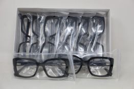 Twelve pairs of as new B Ultem H31058 glasses frames.
