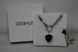 An as new Coeur De Lion Magic Crystal Amethyst Necklace 5054/10-0824 (RRP £129).
