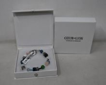 Two as new Coeur De Lion Blue Green Grey Mixed Geo Cube Bracelet 4905/30-0705 (RRP £95).