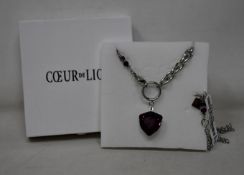 An as new Coeur De Lion Magic Crystal Amethyst Necklace 5054/10-0824 (RRP £129).