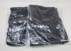 Two pairs of men's as new Seventh Nigh Trucker trousers (L - RRP £140 each).