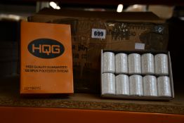 Fifty boxes of ten High Quality Guaranteed 120 Spun Polyester Thread (1000YD).