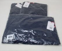 Three men's as new Derek Rose London navy long sleeve T-shirts (M - RRP £100 each).