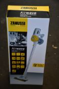 A new Zanussi Airwave Yellow cordless rechargeable 130W, 1Ltr 3 in 1 hand stick vacuum cleaner (