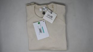 An as new Victoria Beckham military rib top (M - dirt on collar, requires washing).