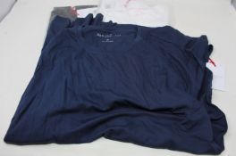 Three men's as new Derek Rose London long sleeve T-shirts (White, navy M, black XL- RRP £100 each).