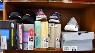 Five pairs of assorted as new Skechers footwear.
