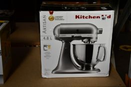 A pre-owned KitchenAid Artisan 4.8l mixer (Some damage to item).