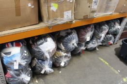 Twelve bags of pre-owned clothing and related items.