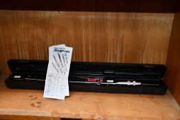A Snap-On Click Type Torque Wrench TQFRN350D with case.