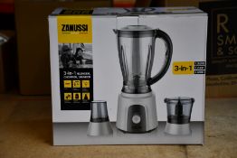 A new Zanussi Grey 3 in 1 blender, chopper, grinder (ZBL 853GC).