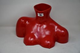 An Anissa Kermiche Breast Friend Vase in red.