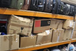 Nine boxes of pre-owned clothing and related items.