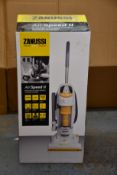 A new Zanussi Air Speed ll bagless cyclonic upright vacuum cleaner (ZAN2020UR).