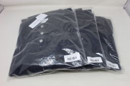 Two as new Sirplus navy organic cotton long sleeve polo shirts (M - RRP £95 each).