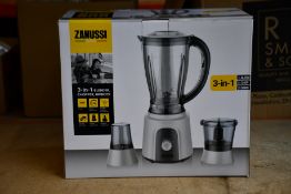 A new Zanussi Grey 3 in 1 blender, chopper, grinder (ZBL 853GC).