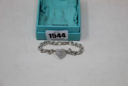 A Tiffany & Co Heart Tag bracelet.