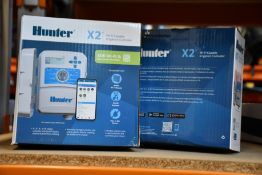 Two boxed as new Hunter 14 station Wi-Fi capable irrigation controllers.