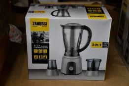 A new Zanussi Grey 3 in 1 blender, chopper, grinder (ZBL 853GC).
