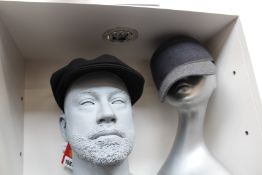 Two as new Liberty London caps; Kit Ball and Bakerboy (Both L).