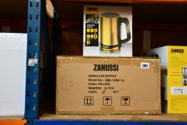 Six new Yellow Zanussi 1.7L, 2200W cordless kettles (ZEK - 1240).